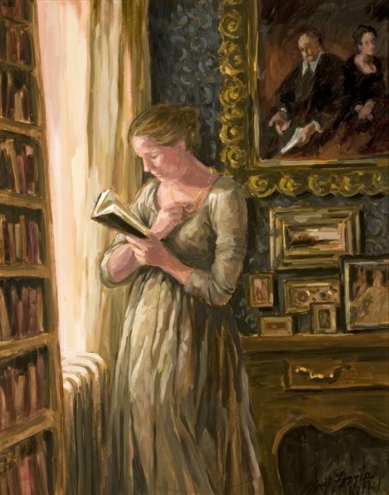 Mary-Ferris-Kelly-Woman-Reading-in-a-Study